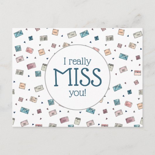 Cute Envelopes Miss You Teacher Briefkaart (Voorkant)