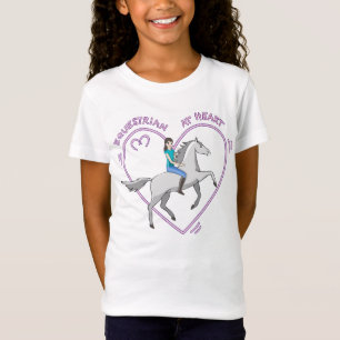 Cute Equestrian at Heart Girl and Horse Love Anime T-shirt