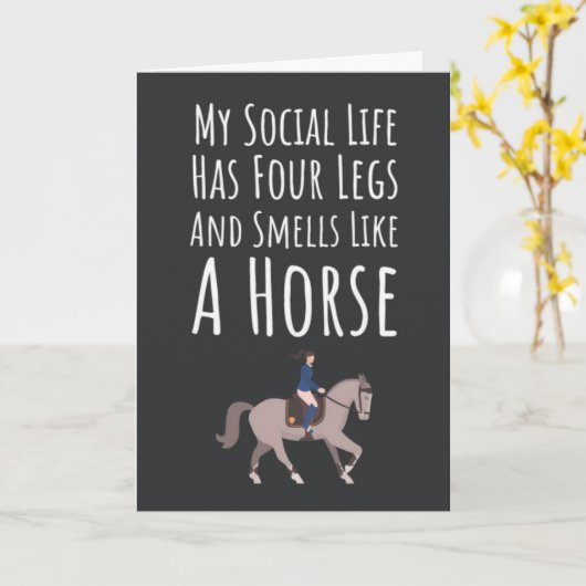 Cute Equestrian Cards Animal Equine Horse Funny Kaart (Gele Bloem)