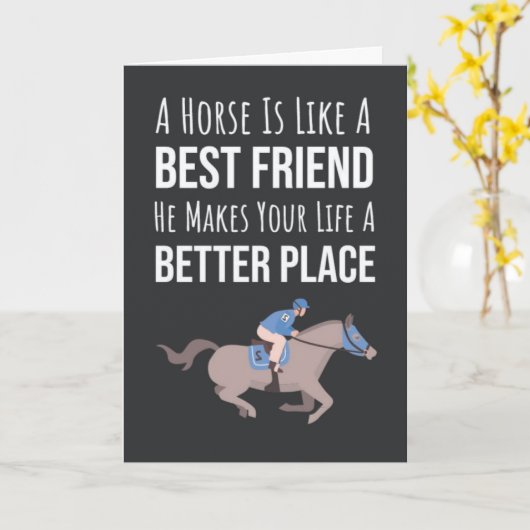 Cute Equestrian Cards Animal Horses Equine Riding Kaart (Gele Bloem)