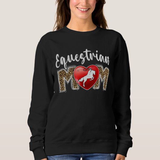Cute Equestrian Mom Leopard Print Mom For Mother s Trui (Voorkant)
