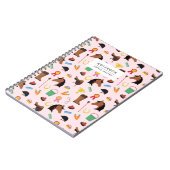 Cute Equestrian Pattern Personalised Notebook Notitieboek (Linkerzijde)