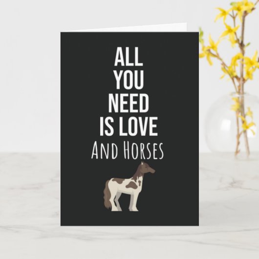 Cute Equine Cards Horse Equestrian Pony Animal Kaart (Gele Bloem)