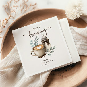 Cute 'Er Is Een Baby Aan Het Brouwen' Koffie Baby Servet
