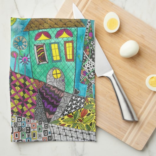 Cute Er is geen plek zoals Home Kitchen Towel Theedoek (Quarter Fold)