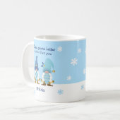 Cute Er is Gnome Better Moeder Blue Gold White Koffiemok (Voorkant links)