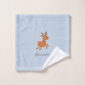 Cute ersonalized Burp Cloth with Moose Washandje (Wasdoekje)