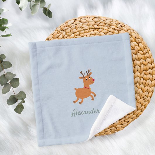 Cute ersonalized Burp Cloth with Moose Washandje