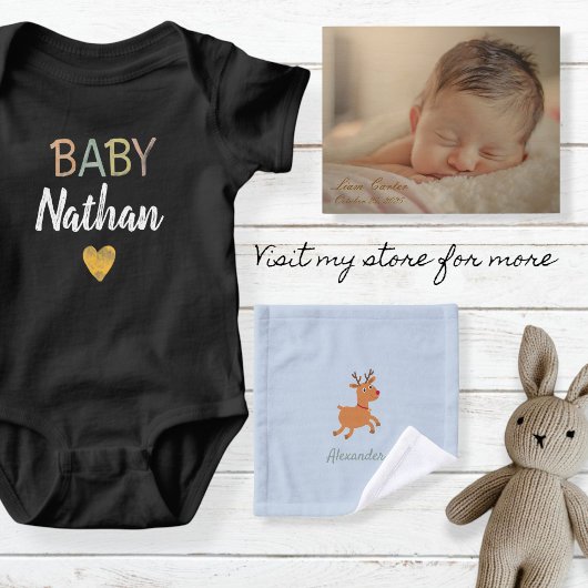 Cute ersonalized Burp Cloth with Moose Washandje