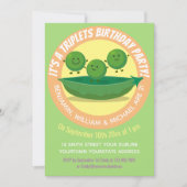 Cute erwten triplets cartoon illustratie kaart (Voorkant)