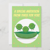 Cute erwten triplets cartoon illustratie kaart (Achterkant)