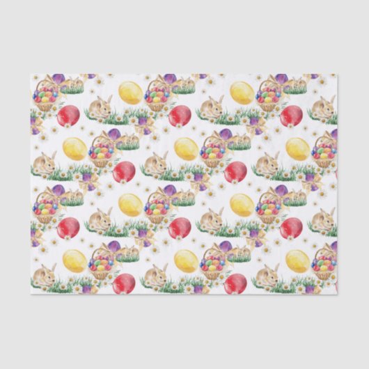 Cute Esater bunny basket tissue Tissuepapier (Voorkant)
