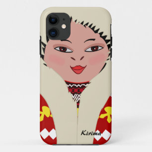 Cute Eskimo Cartoon Girl Dol iPhone 11 Hoesje