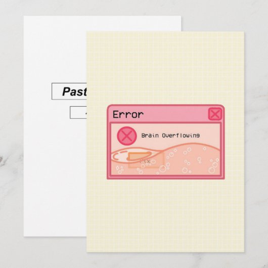 Cute esthetic pastelroze kaart (foutbericht) (Voorkant / Achterkant)