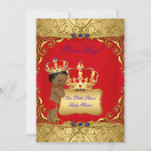 Cute Ethnic Baby shower Boy Regal Red Royal Blue Kaart (Voorkant)
