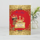 Cute Ethnic Baby shower Boy Regal Red Royal Blue Kaart (Staand voorkant)