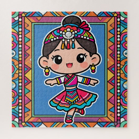 Cute Ethnic Minority Girl Puzzle Legpuzzel (Verticaal)