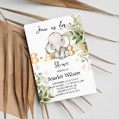 Cute Eucalipt Baby Elephant Baby shower Kaart