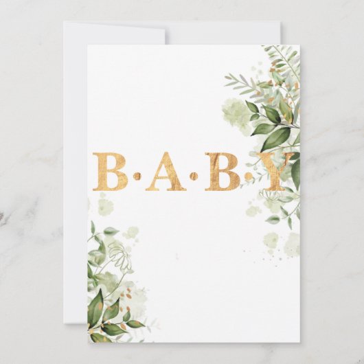 Cute Eucalipt Baby Elephant Baby shower Kaart (Achterkant)