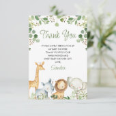 Cute Eucalyptus Foliage Safari Baby shower Card Kaart (Staand voorkant)