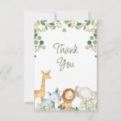 Cute Eucalyptus Foliage Safari Baby shower Card Kaart (Achterkant)