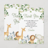Cute Eucalyptus Foliage Safari Baby shower Card Kaart (Voorkant / Achterkant)