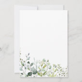 Cute Eucalyptus Groene Bruidsthee Kaart (Achterkant)