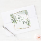 Cute Eucalyptus Leaves Elegant Greenery Wedding Vierkante Sticker (Envelop)