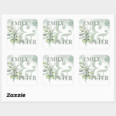 Cute Eucalyptus Leaves Elegant Greenery Wedding Vierkante Sticker (Vel)