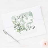 Cute Eucalyptus Leaves Elegant Greenery Wedding Vierkante Sticker (Envelop)
