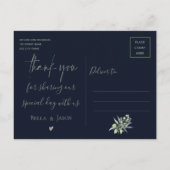 Cute Eucalyptus Leaves Greenery Weddenschap Bedank Briefkaart (Achterkant)