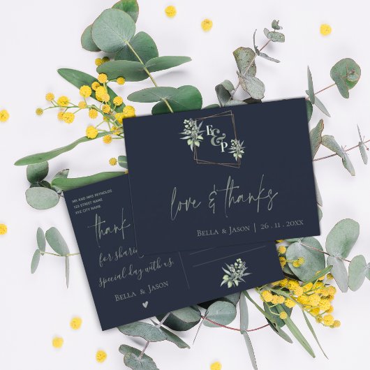 Cute Eucalyptus Leaves Greenery Weddenschap Bedank Briefkaart