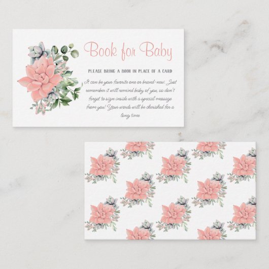 Cute Eucalyptus Succulent Greenery Book for Baby Informatiekaartje (Voorkant / Achterkant)