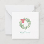 Cute Eucalyptus WreatWaterverf Kerstmis Notitiekaartje (Voorkant)