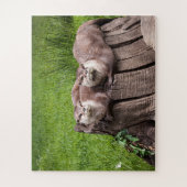 Cute Euraziatische Otters-dierfotografie Legpuzzel (Verticaal)