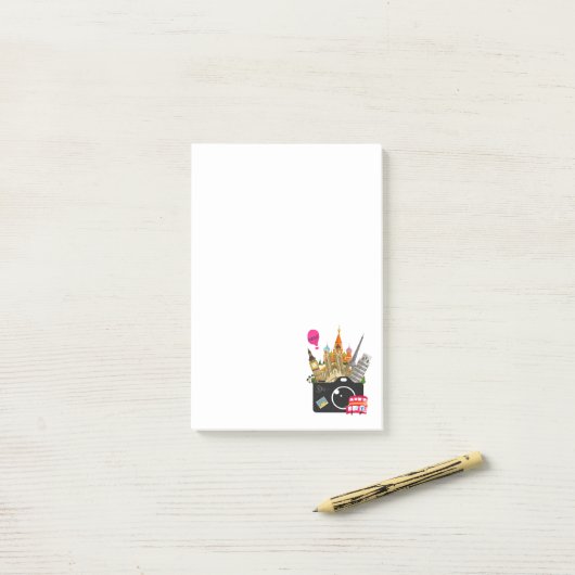 Cute European Landmarks Post-it Notes (Op bureau)