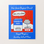 Cute Evangelical Christelijke Cartoon Church Kitch Legpuzzel (Verticaal)