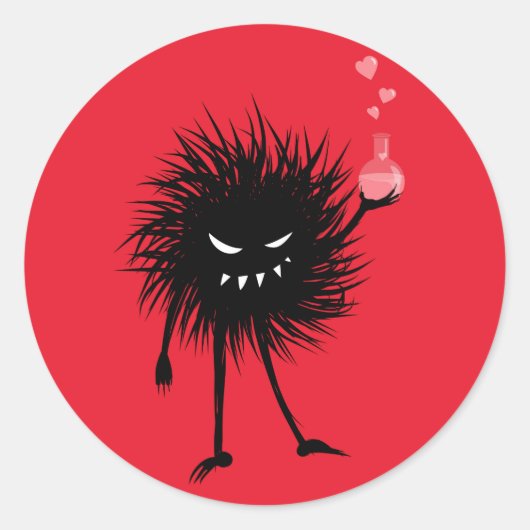 Cute Evil Character Love Potion Ronde Sticker (Voorkant)