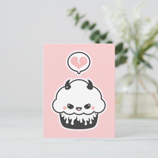Cute Evil Cupcake Briefkaart (Staand voorkant)