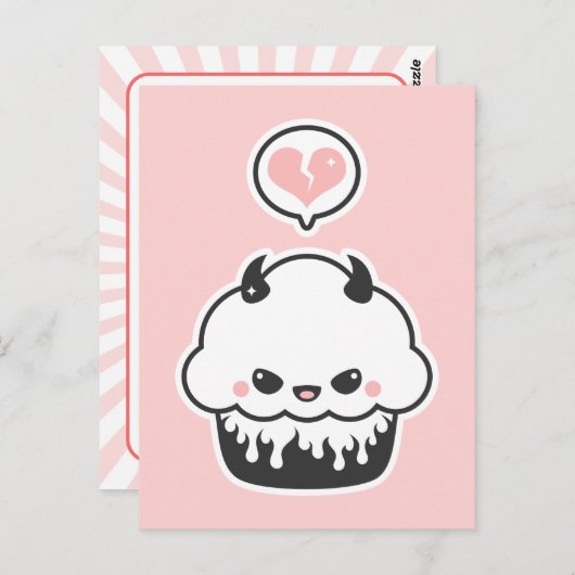 Cute Evil Cupcake Briefkaart (Voorkant / Achterkant)