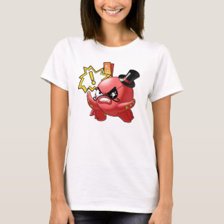 Cute Evil Red Octopus met Mustache en Oogpleister T-shirt