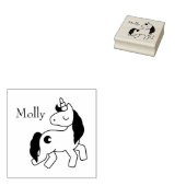 Cute Ewn Name Unicorn Custom Initiaal Rubberstempel (Gestempeld)