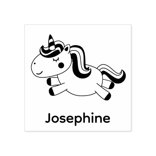 Cute Ewn Name Unicorn Custom Rubberstempel (Afrduk)