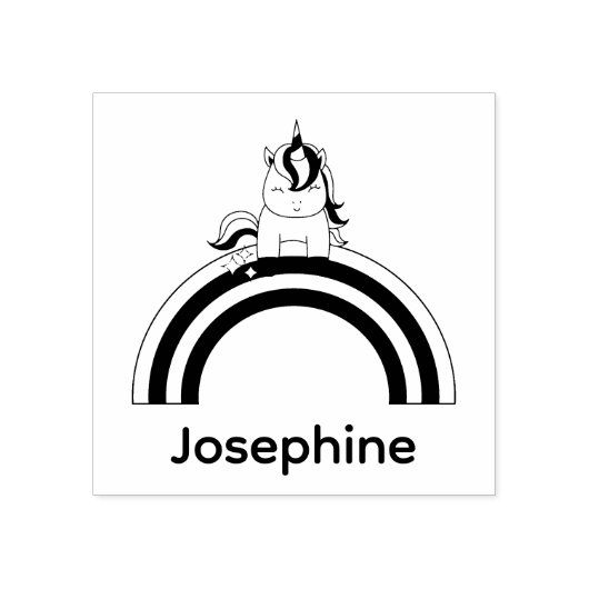 Cute Ewn Name Unicorn Custom Rubberstempel (Afrduk)