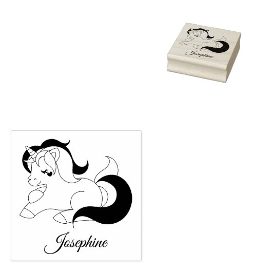 Cute Ewn Name Unicorn Custom Rubberstempel (Gestempeld)