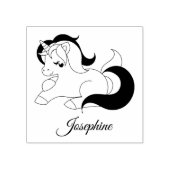 Cute Ewn Name Unicorn Custom Rubberstempel (Afrduk)