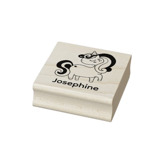 Cute Ewn Name Unicorn Custom Rubberstempel (Stempel)