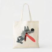 Cute Excited Cartoon Wolf Bag Tote Bag (Voorkant)
