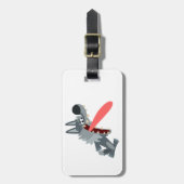 Cute Excited Cartoon Wolf Bagagelabel (Voorkant verticaal)
