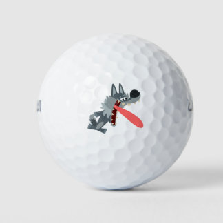Cute Excited Cartoon Wolf Golf Ball Golfballen